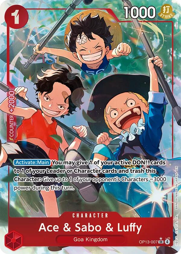 Ace & Sabo & Luffy (Alternate Art) - OP13-007 - (Carrying On His Will)