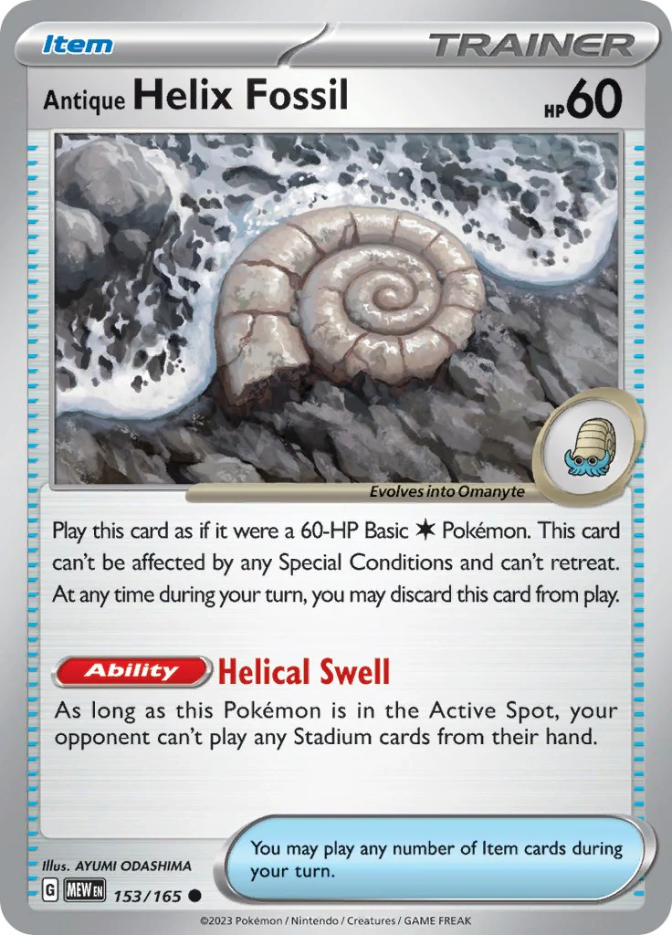 Antique Helix Fossil - 153/165 - (SV: Scarlet & Violet 151)