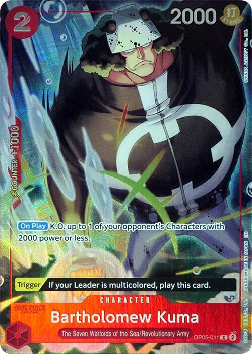 Bartholomew Kuma (Seven Warlords of the Sea Binder Set) - OP05-011 - (One Piece Promotion Cards)