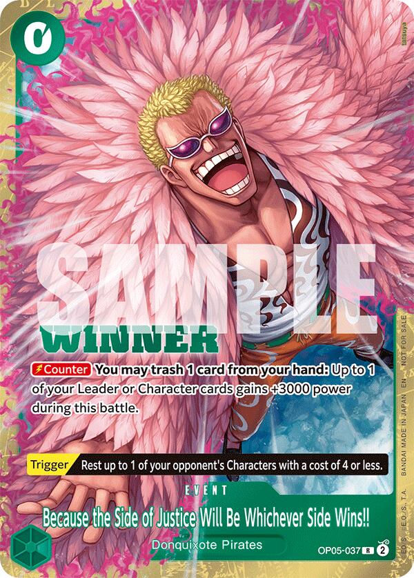 Because the Side of Justice Will Be Whichever Side Wins!! (Winner Pack 2025 Vol. 4) - OP05-037 - (One Piece Promotion Cards)