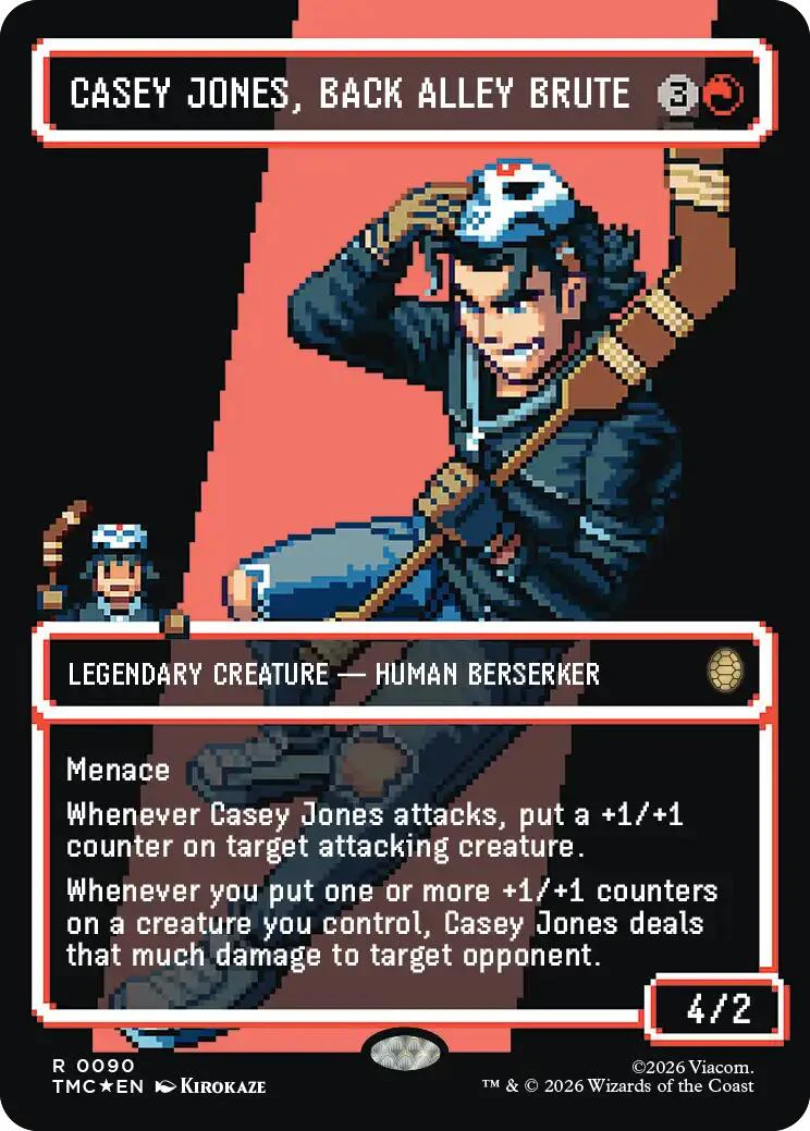 Casey Jones, Back Alley Brute (Borderless) (Surge Foil) - 90 - (Commander: Teenage Mutant Ninja Turtles)