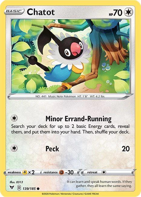 Chatot - 139/185 - (SWSH04: Vivid Voltage)