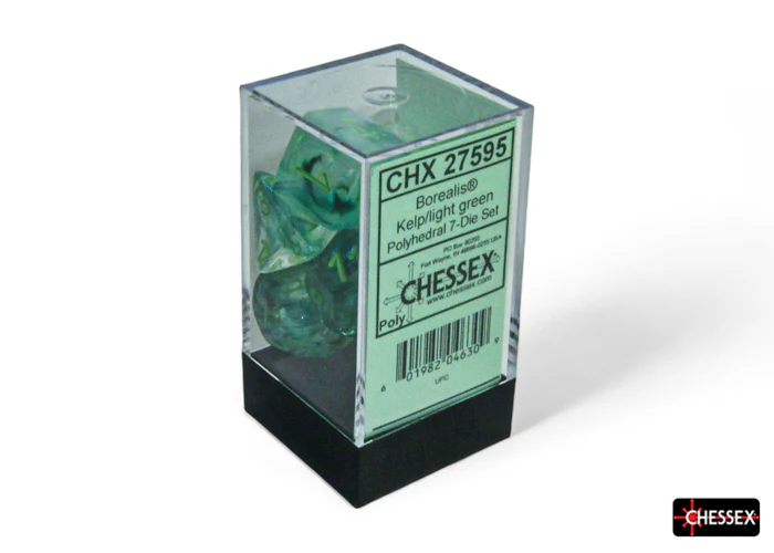Chessex: Borealis Kelp/Light Green Luminary Polyhedral 7-Dice Set - Image 3
