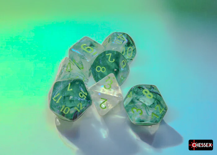 Chessex: Borealis Kelp/Light Green Luminary Polyhedral 7-Dice Set - Image 4
