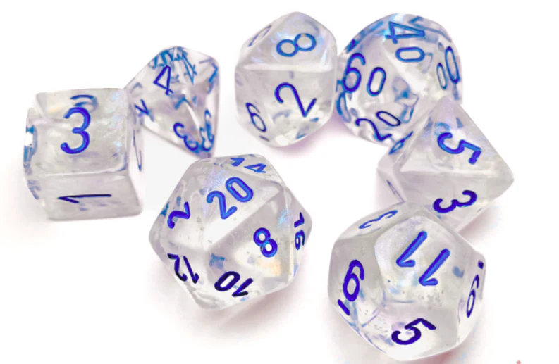 Chessex Borealis Polyhedral Icicle/Light Blue Luminary 7-Die Set - Image 2