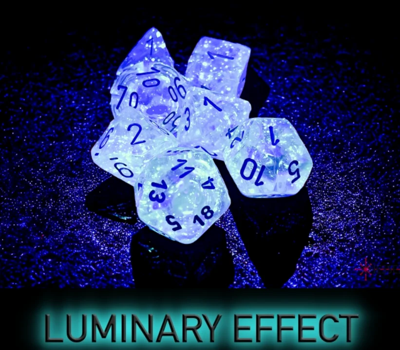 Chessex Borealis Polyhedral Icicle/Light Blue Luminary 7-Die Set - Image 3