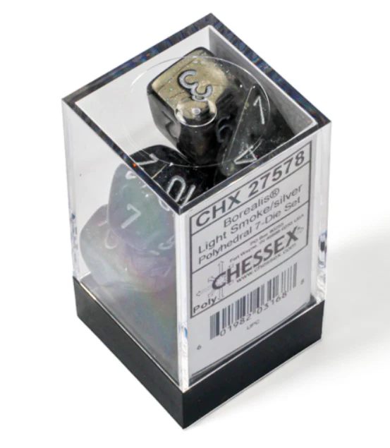 Chessex Borealis Polyhedral Light Smoke/silver Luminary 7-Die Set - Image 3