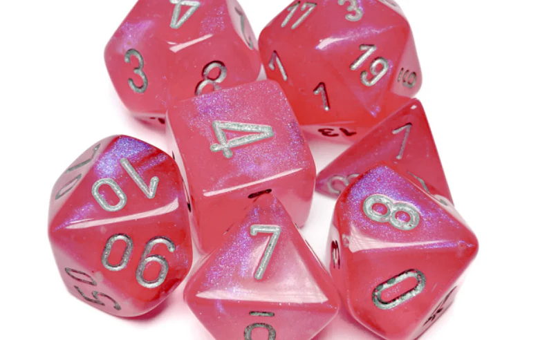 Chessex Borealis Polyhedral Pink/silver Luminary 7-Die Set - Image 2