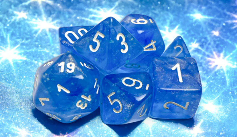 Chessex Borealis Polyhedral Sky Blue/white 7-Die Set