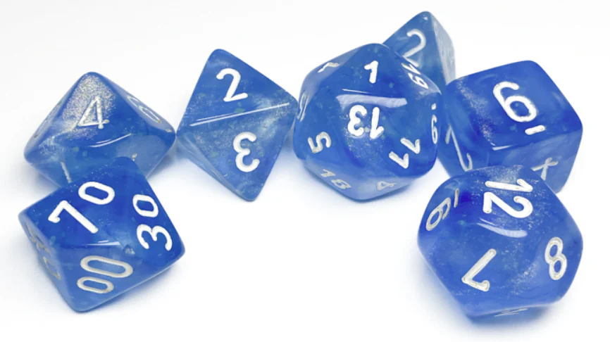 Chessex Borealis Polyhedral Sky Blue/white 7-Die Set - Image 2