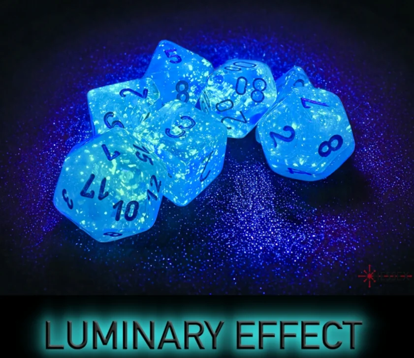 Chessex Borealis Polyhedral Sky Blue/white 7-Die Set - Image 3