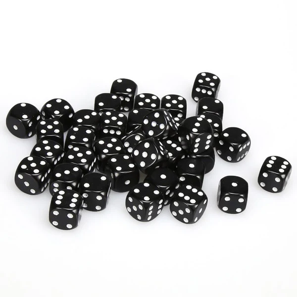 Chessex: d6 Dice 12mm Opaque Black/White (36) - Image 2