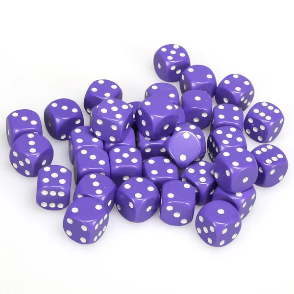 Chessex: d6 Dice 12mm Opaque Purple/White (36) - Image 2