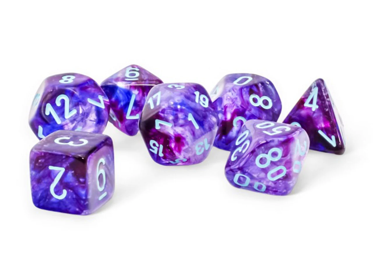 Chessex Dice: Nebula Mega-hedral - Nocturnal/Turquoise (7ct)