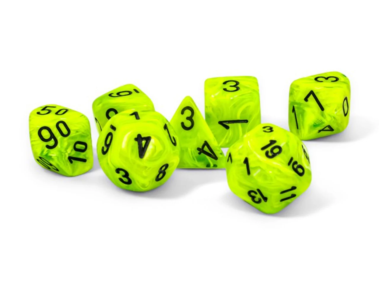 Chessex Dice: Vortex Mega-hedral - Bright Green/Black (7ct)