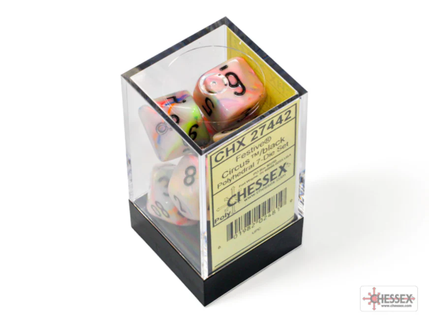 Chessex: Festive Circus/Black 7-Die Set - Image 4