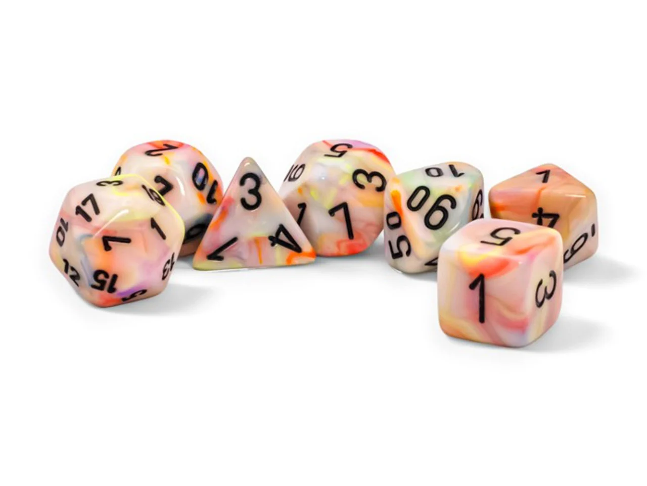 Chessex Dice: Festive Mega-hedral - Circus/Black (7ct)