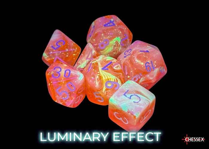 Chessex: Festive Dahlia/White Luminary Polyhedral 7-Dice Set - Image 5