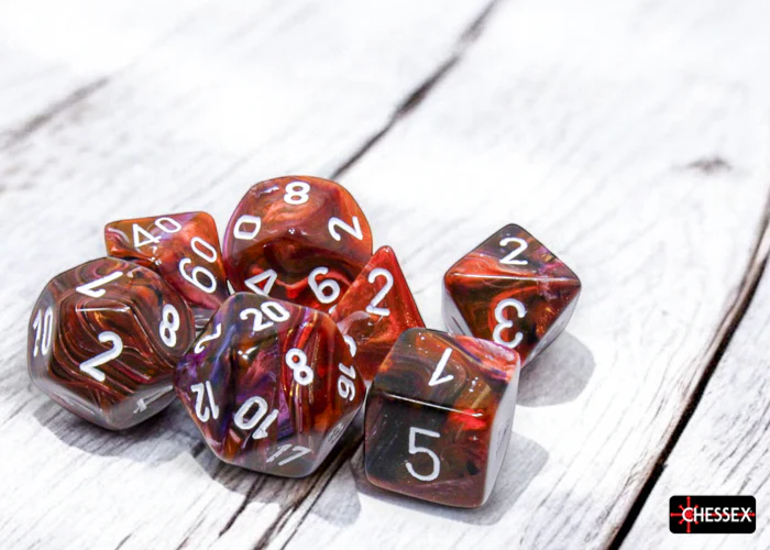 Chessex: Festive Symphony/White Polyhedral 7-Dice Set - Image 4