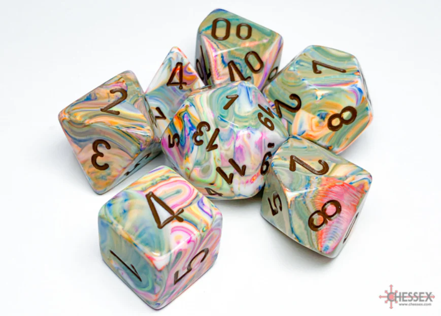 Chessex: Festive Vibrant/Brown 7 Die Set - Image 3