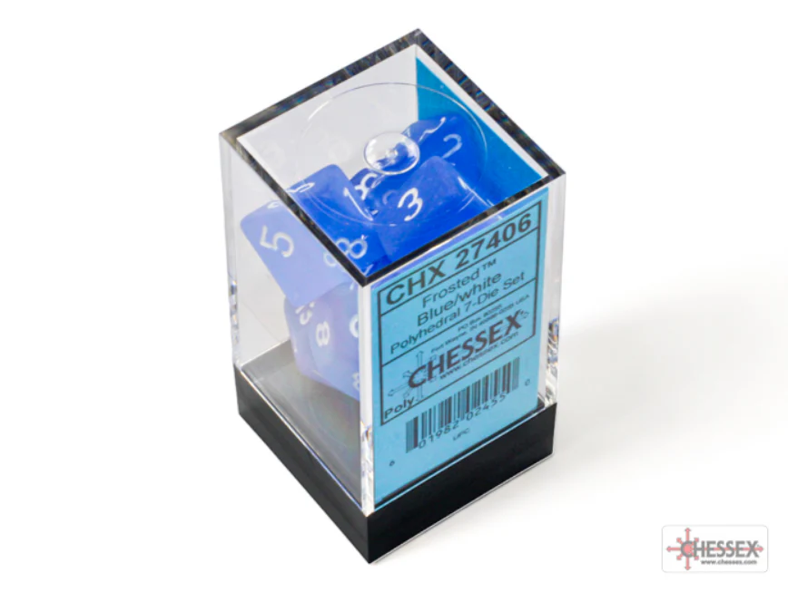 Chessex: Frosted Blue/White 7-Die Set - Image 4