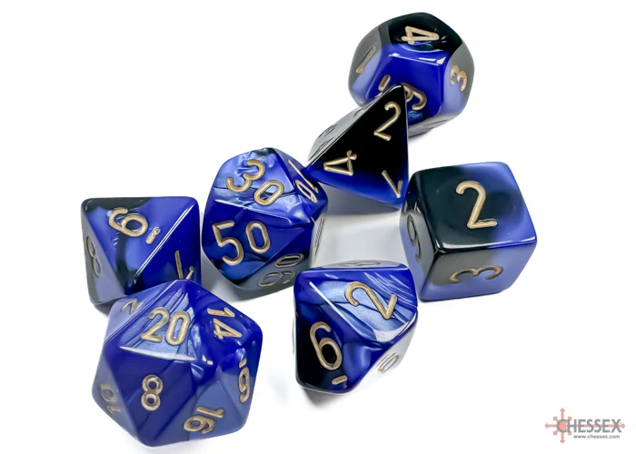 Chessex: Gemini Black-Blue/Gold 7-Die Set - Image 2