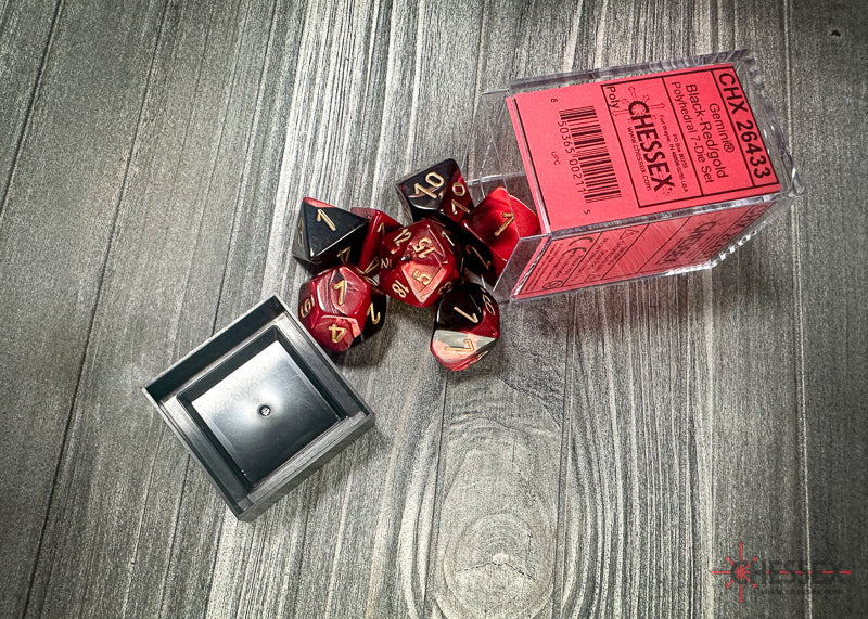 Chessex: Gemini Black-Red/Gold Polyhedral 7-Dice Set - Image 6