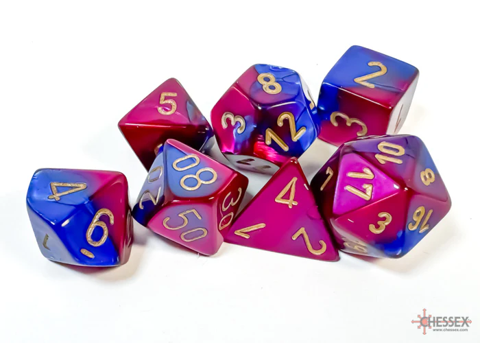 Chessex: Gemini Blue-Red/Gold 7-Die Set - Image 3