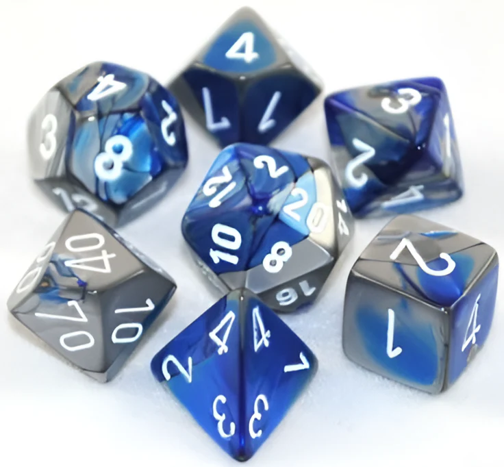 Chessex: Gemini Blue/Steel 7-Die Set - Image 2