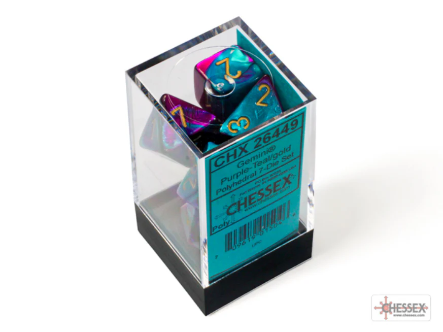 Chessex: Gemini Purple-Teal/Gold 7-Die Set - Image 3