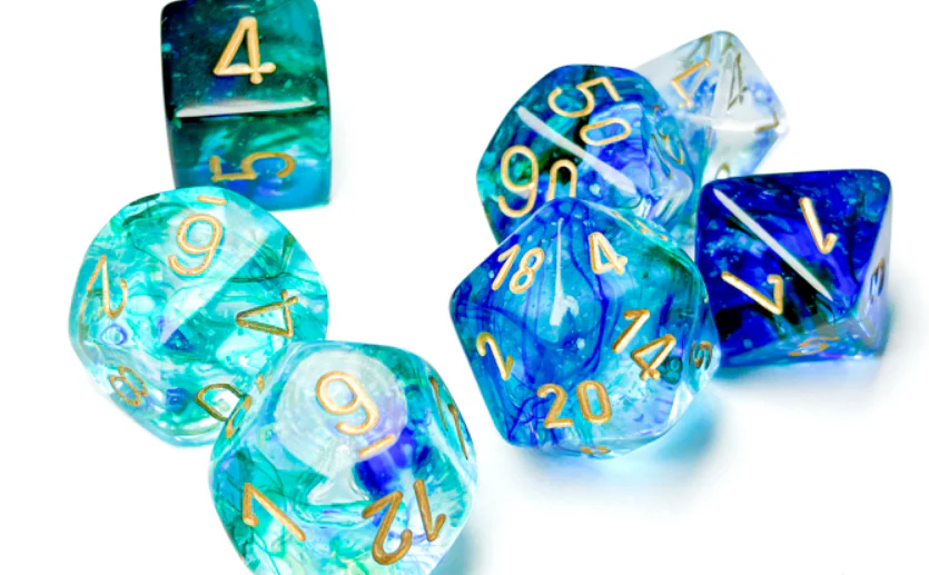 Chessex Nebula Oceanic Gold Luminary 7 Die Set - Image 2