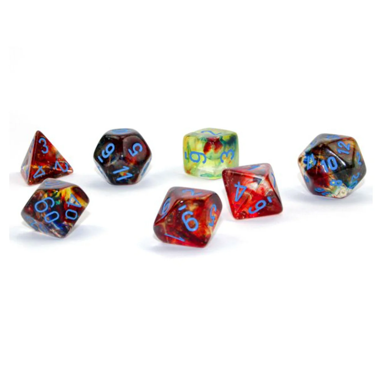 Chessex Nebula Primary Turquoise Luminary 7 Die Set - Image 3
