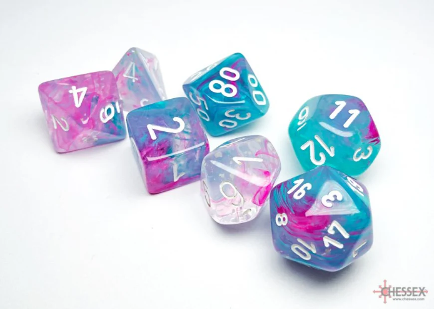 Chessex Nebula Wisteria White Luminary 7 Die Set - Image 2