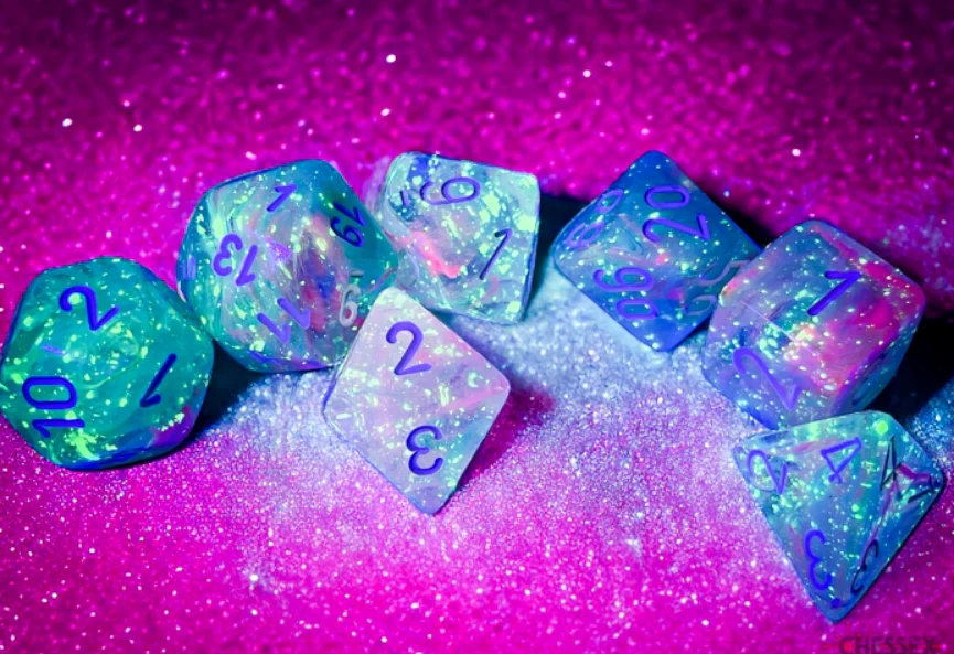 Chessex Nebula Wisteria White Luminary 7 Die Set - Image 4