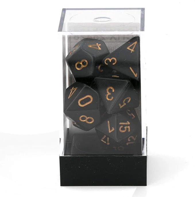 Chessex: Opaque Black/Gold 7-Die Set - Image 3