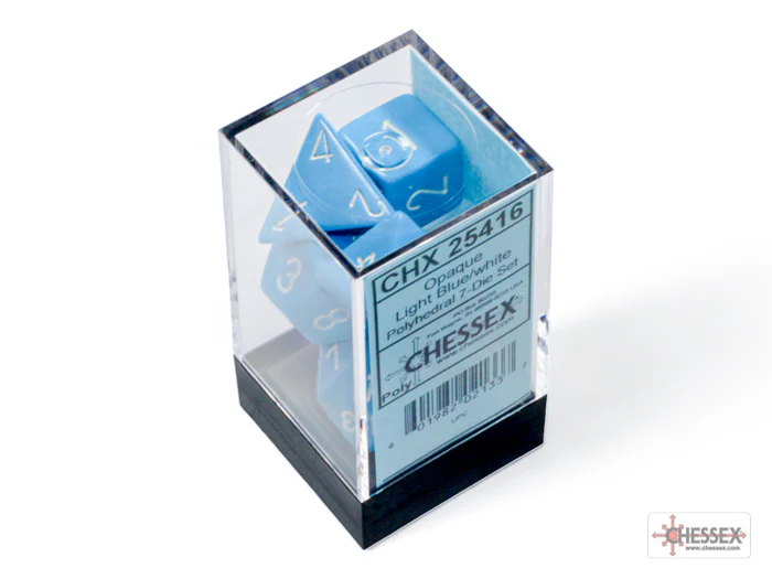 Chessex: Opaque Light Blue/White 7-Die Set - Image 3