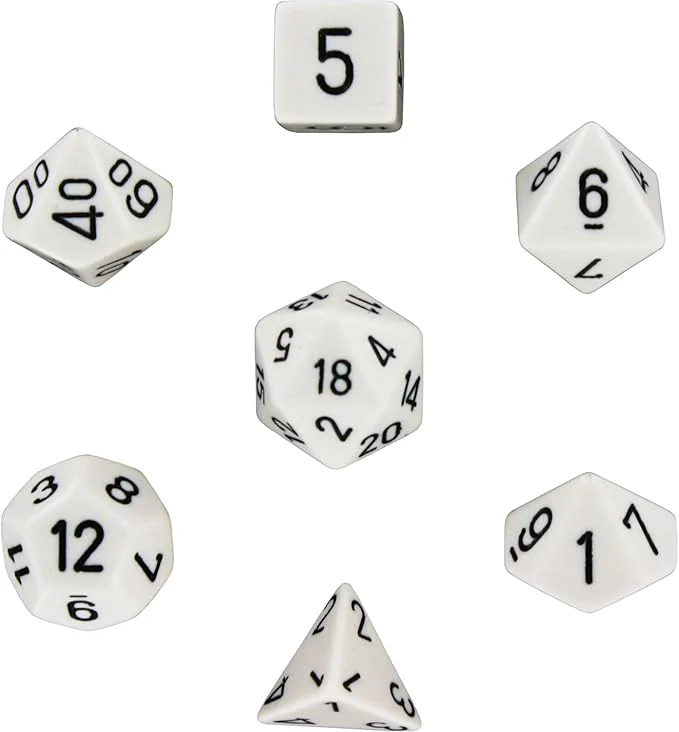 Chessex: Opaque White 7-Die Set