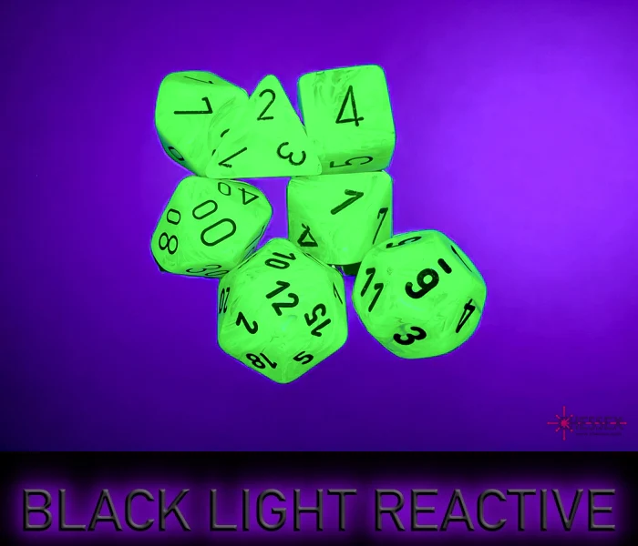 Chessex: Vortex Bright Green/Black Polyhedral 7-Dice Set - Image 4