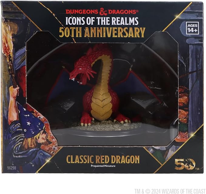 Dungeons & Dragons: Icons of the Realms - 50th Anniversary - Classic Red Dragon Miniature (Set 31) - Image 2