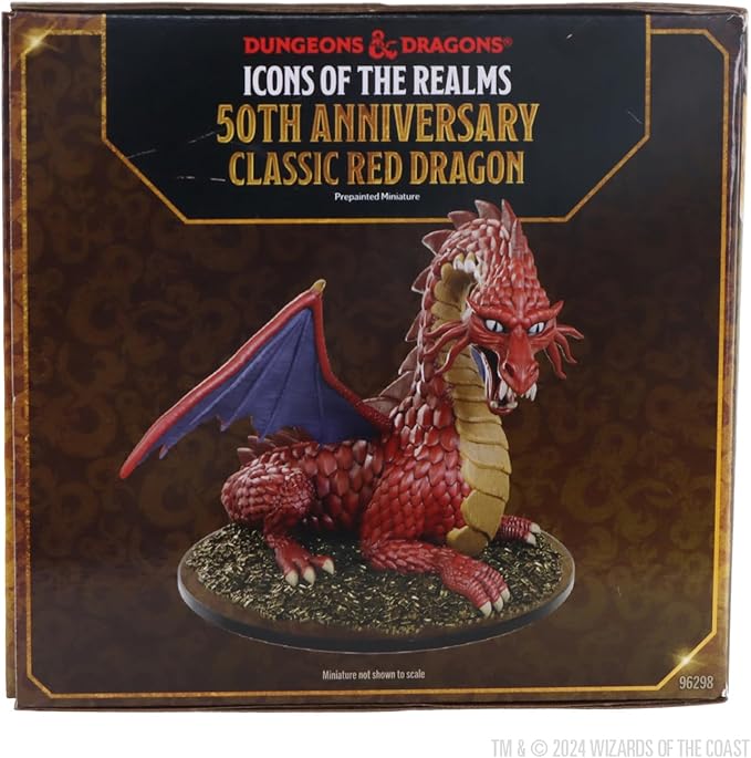 Dungeons & Dragons: Icons of the Realms - 50th Anniversary - Classic Red Dragon Miniature (Set 31) - Image 3