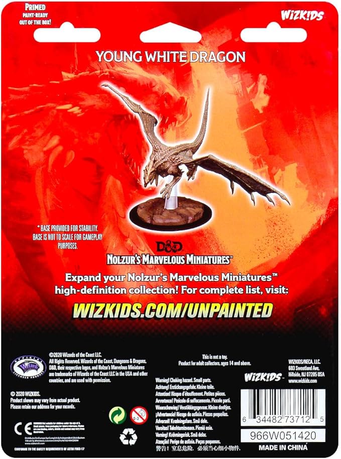 Dungeons & Dragons: Nolzur's Marvelous Minis - Young White Dragon Wave 9 (Unpainted) - Image 2