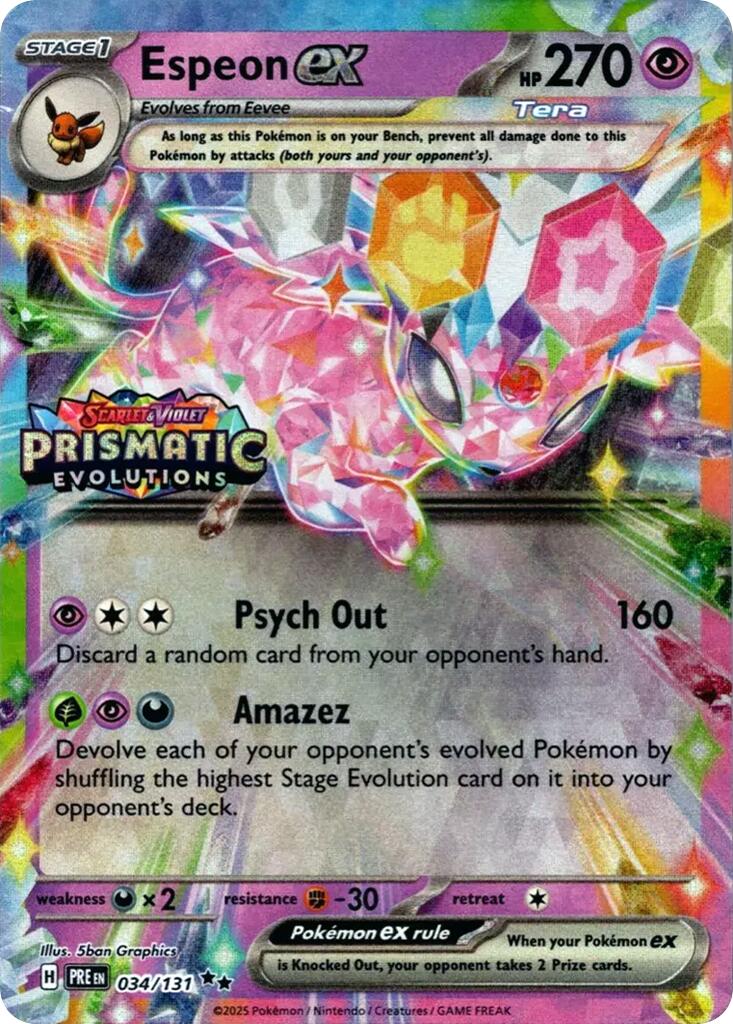 Espeon ex - 034/131 (Prismatic Evolutions Stamp) - 034/131 - (Miscellaneous Cards & Products)