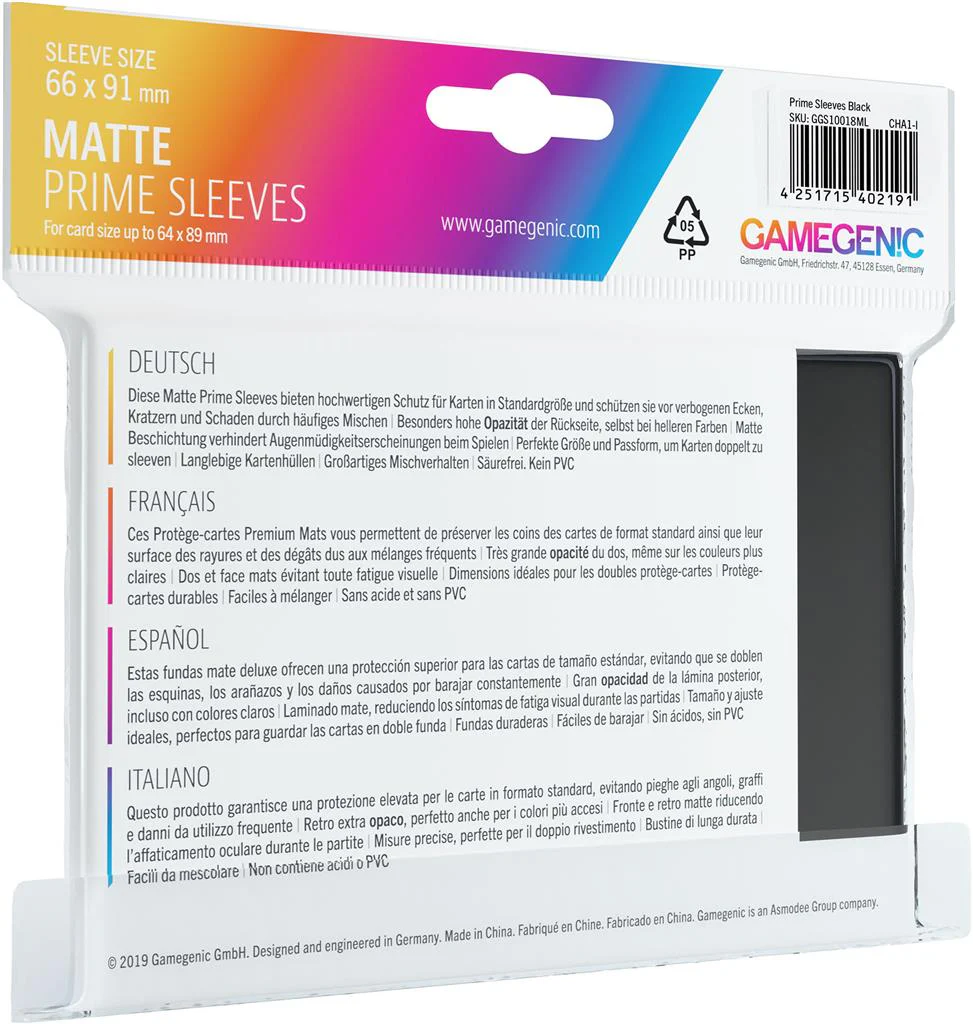 Gamegenic: MATTE Prime Sleeves Black (100) - Image 2