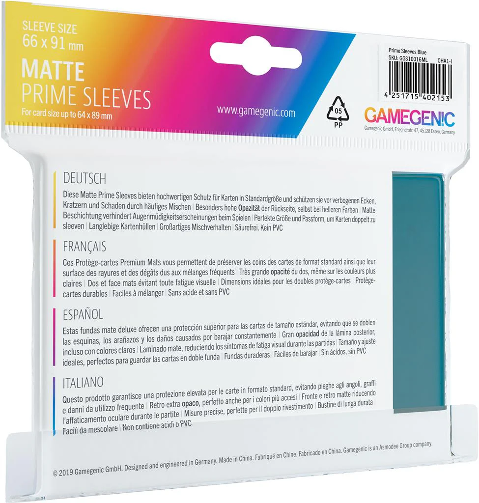 Gamegenic: MATTE Prime Sleeves Blue (100) - Image 2