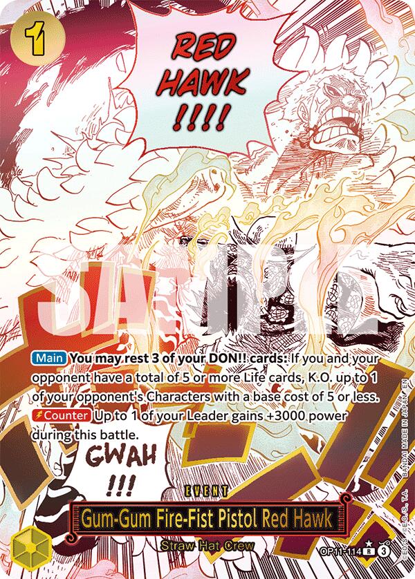 Gum-Gum Fire-Fist Pistol Red Hawk (Alternate Art) - OP11-114 - (A Fist of Divine Speed)