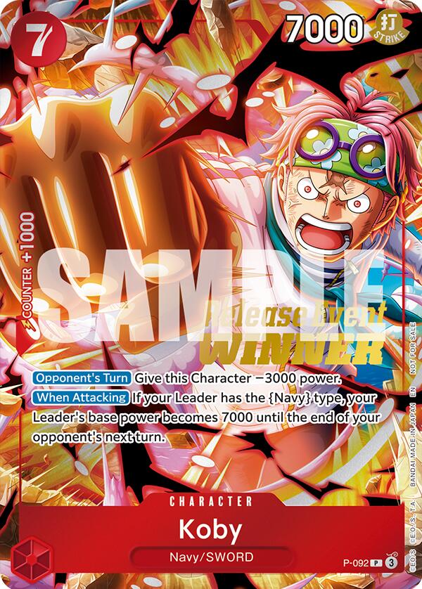 Koby (OP12 Release Event Winner) - P-092 - (One Piece Promotion Cards)