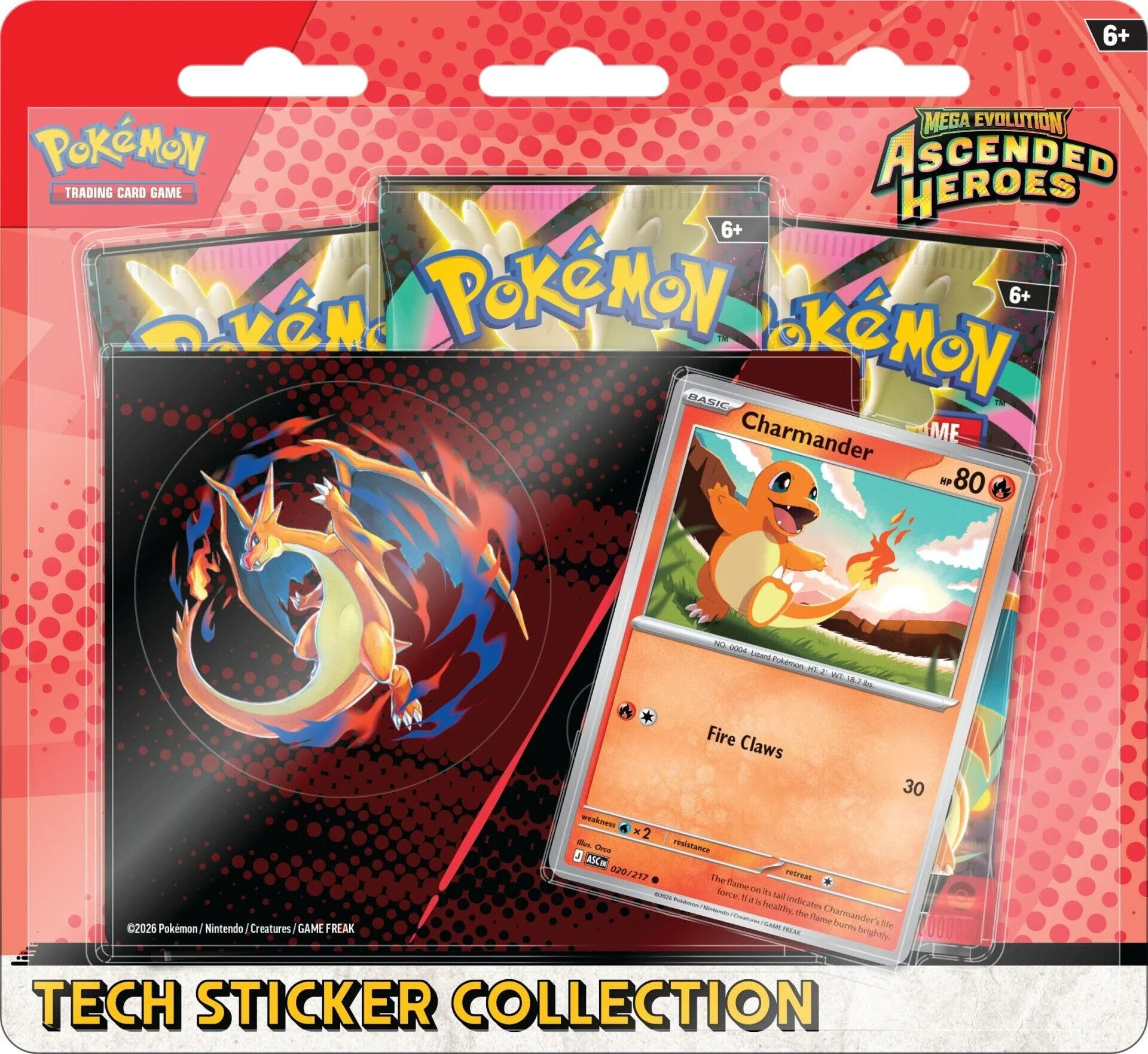 Pokemon TCG: Mega Evolution: Ascended Heroes Tech Sticker Collection - Charmander