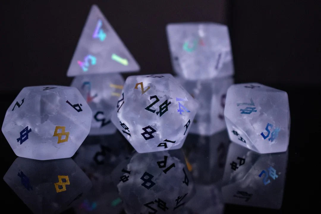 Misty Mountain Gaming: Bifrost Raised Lava Glass Dice Set - Image 3