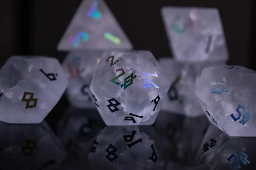 Misty Mountain Gaming: Bifrost Raised Lava Glass Dice Set - Image 4
