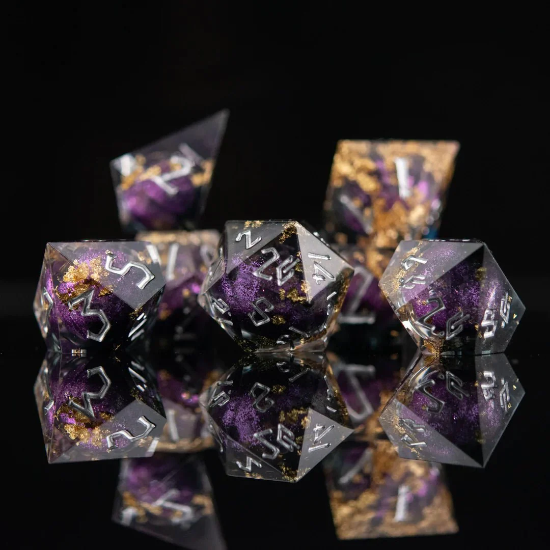 Misty Mountain Gaming: Flower Spirit Sharp-Edged Resin Dice Set